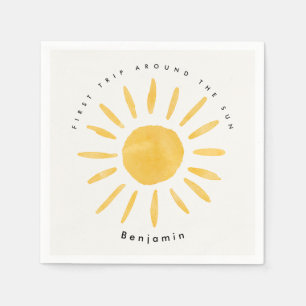 Guardanapo De Papel sol primeiro aniversario aquarela sol