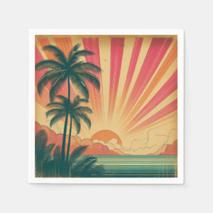 Guardanapo De Papel Sol retrô/vintage tropical/havaiano