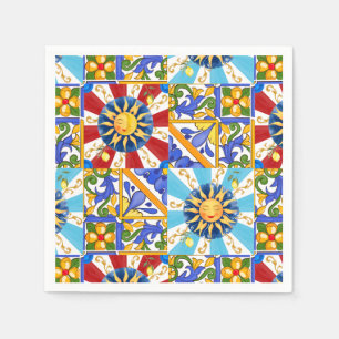 Guardanapo De Papel Sol siciliano, majolica, limão,