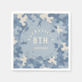 Guardanapo De Papel Soldado de camuflagem azul Aniversário do exército
