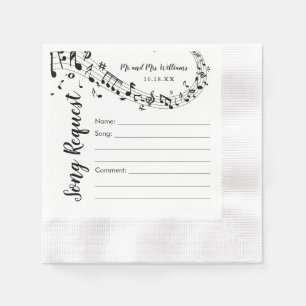 Guardanapo De Papel Solicitação de Música de Casamento Cocktail Napkin