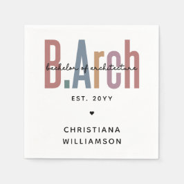 Guardanapo De Papel Solteiro BArch personalizado de graduação de arqui