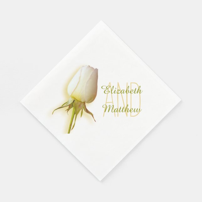 Guardanapo De Papel Solteiro branco de casamento rosa chamado guardana (Quina)