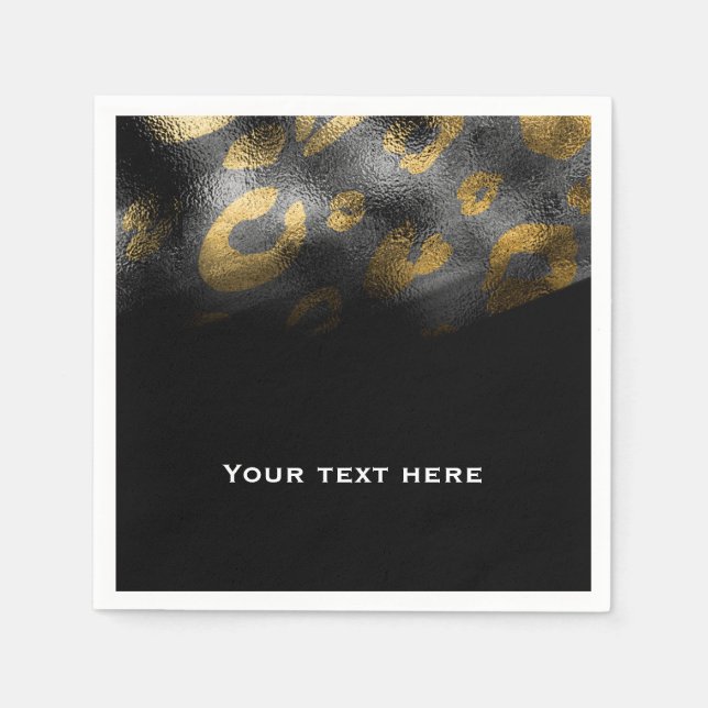 Guardanapo De Papel Sombras Negras e Leopardo Imprimem Parte Exótica (Frente)