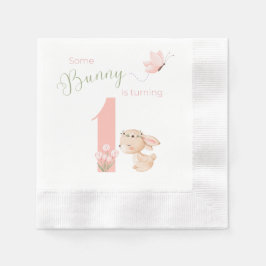 Guardanapo De Papel Some BUNNY is turning ONE dessert napkin