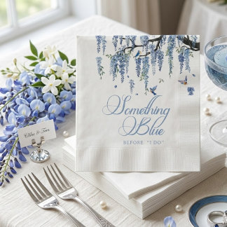 Guardanapo De Papel Something Blue Wildflower Bouquet Bridal Shower 