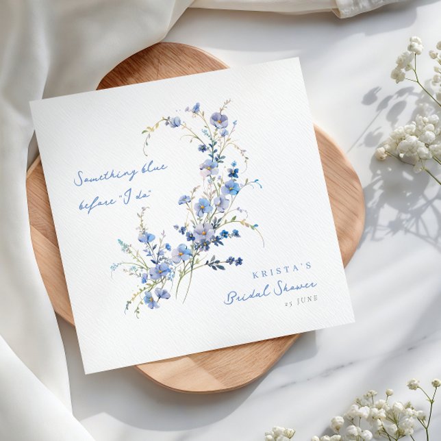Guardanapo De Papel Something Blue Wildflowers Bridal Shower (Criador carregado)