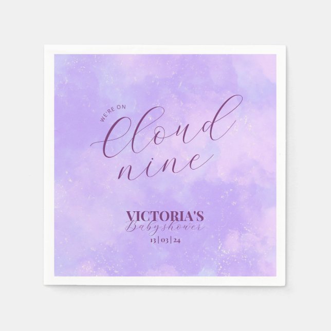 Guardanapo De Papel Sonhador Estamos No Chá de fraldas Nine Da Nuvem (Frente)