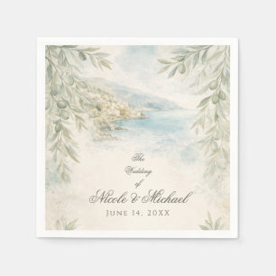Guardanapo De Papel Sonho de Amalfi — Casamento Mediterrâneo à Beira-M