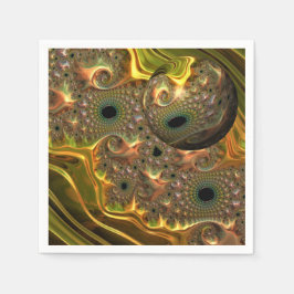 Guardanapo De Papel Sonho Fractal Ouro Líquido