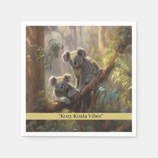 Guardanapo De Papel Sonhos de Floresta Koala, personalizados (Frente)