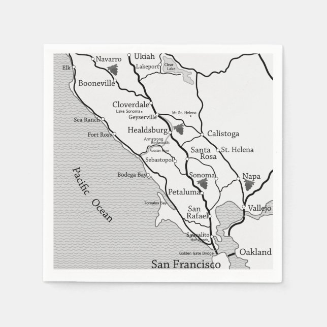 Guardanapo De Papel Sonoma / Napa Vinho (Frente)
