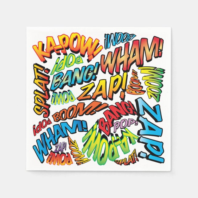 Guardanapo De Papel Sons Divertidos de Histórias em Quadrinhos Retrô (Frente)