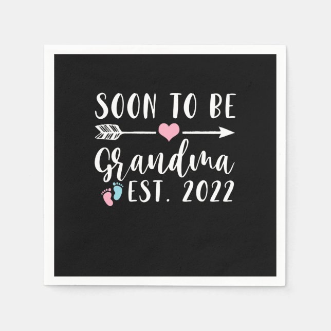 Guardanapo De Papel Soon To Be Grandma 2022 Mother's Day (Frente)
