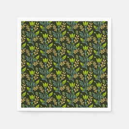 Guardanapo De Papel Sophisticated blue & beige floral pattern design 