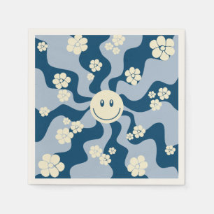Guardanapo De Papel Sorria - Azul Escuro, Azul Claro e Creme