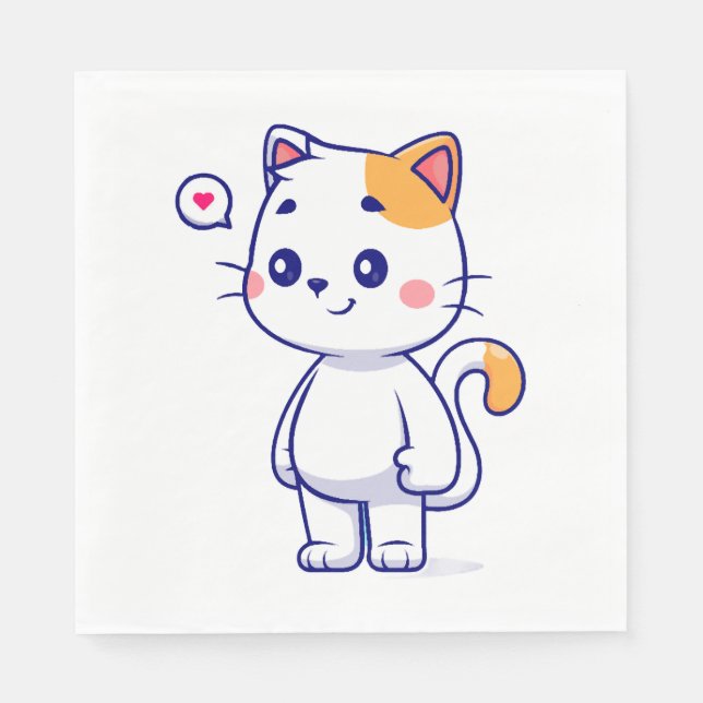 Guardanapo De Papel Sorriso de Gato Bonito (Frente)