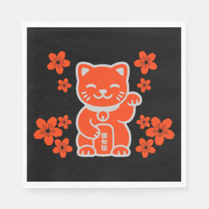 Guardanapo De Papel Sortudo japonês Maneki-neko