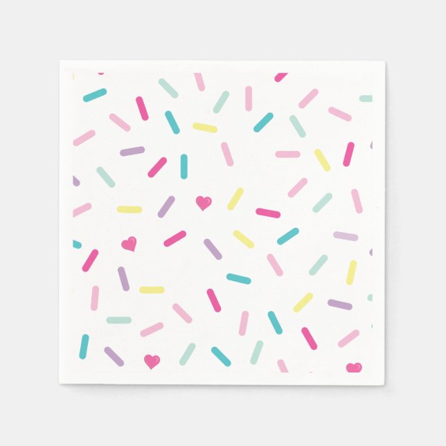 Guardanapo De Papel Sorvete Com Confeitos E Bolo De Aniversário (Frente)