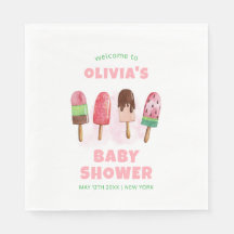 Sorvete cor-de-rosa doce Popcicle Chá de fraldas b