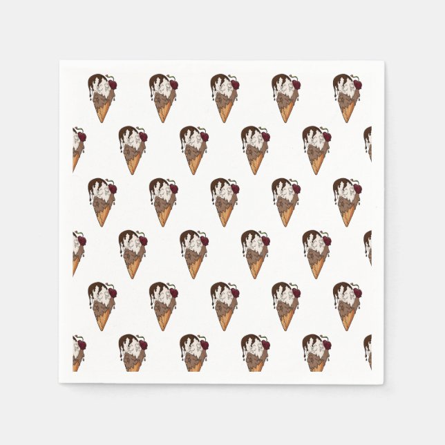 Guardanapo De Papel Sorvete Crânio Clássico Mortal (Frente)