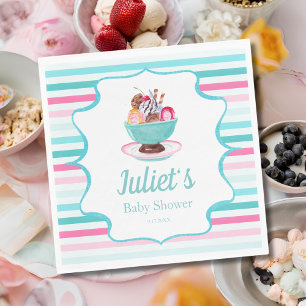 Guardanapo De Papel Sorvete de Aquarela Sundae Chá de Bebê
