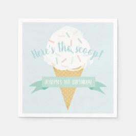 Guardanapo De Papel Sorvete de Sprinkles Aqui está o aniversário de Sc