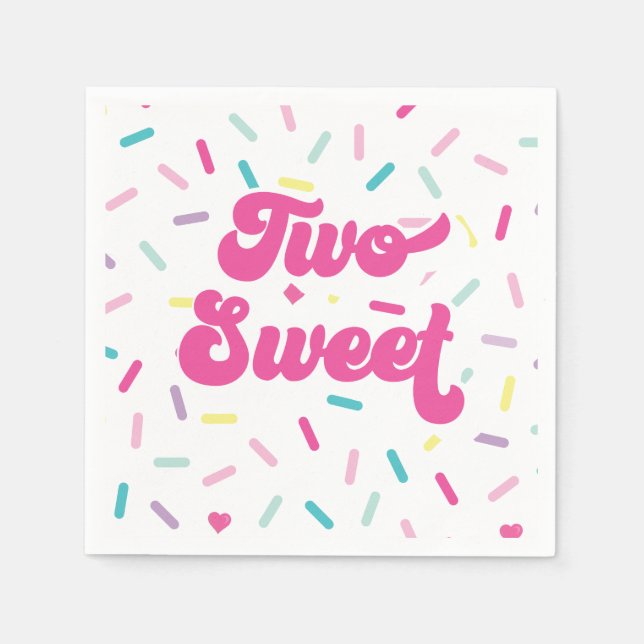 Guardanapo De Papel Sorvete e Bolo Dois segundos aniversários Doce (Frente)