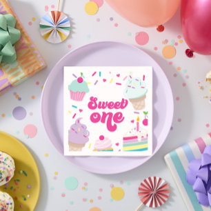 Guardanapo De Papel Sorvete e Bolo Um primeiro aniversario
