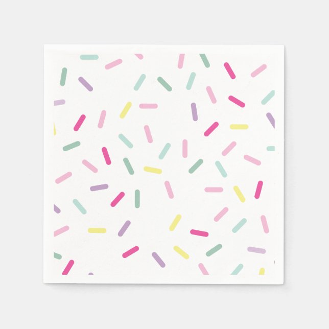 Guardanapo De Papel Sorvete e Confeitos Doce Um 1º Aniversário (Frente)