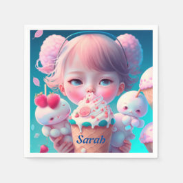 Guardanapo De Papel Sorvete Kawaii