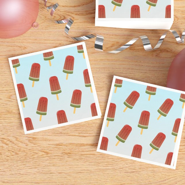 Guardanapo De Papel Sorvete Psicle Patterle Party Napkins (Fun popsicle pattern napkins for your summer parties)