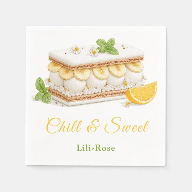 Guardanapo De Papel Sorvete Sandwich Day Watercolor (Frente)