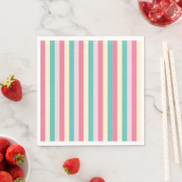 Guardanapo De Papel Sorvete Social Listras Pastéis