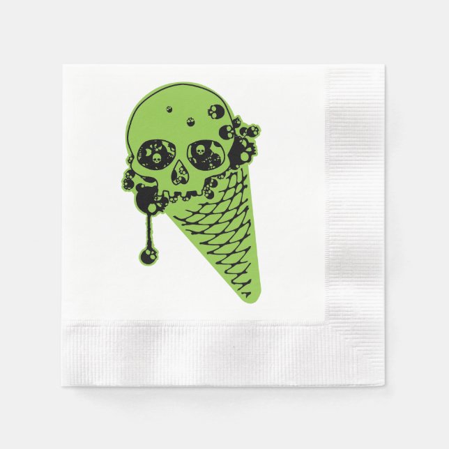 Guardanapo De Papel Sorvete Venenoso Verde Cone Napkins (Frente)