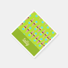 Guardanapo De Papel Sorvetes coloridos em verde