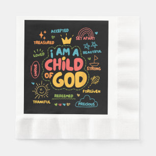 Guardanapo De Papel Sou Criança de Deus, Retro Cristão Jesus Faith De