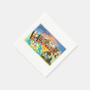 Guardanapo De Papel Souvenir Viagens vintage Antiga da Flórida FL da F