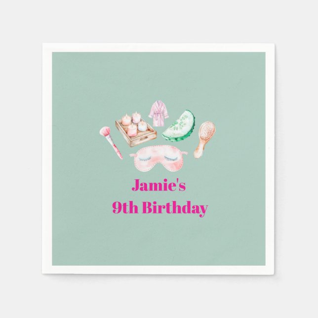 Guardanapo De Papel Spa Day Kid's Party  (Frente)