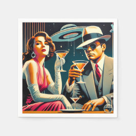 Guardanapo De Papel Space Age Las Vegas Gangster Martini Party