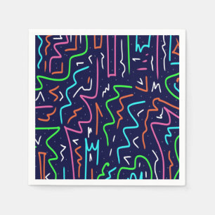 Guardanapo De Papel Space Age Maze Abstrato Impressão