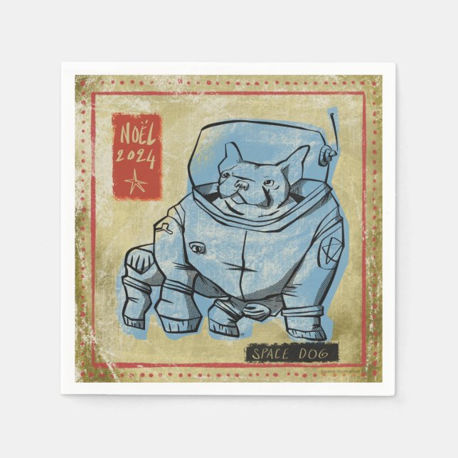 Guardanapo De Papel Space dog (Frente)