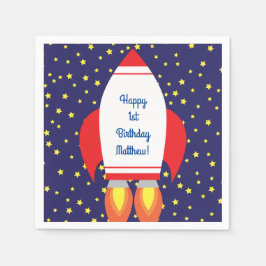 Guardanapo De Papel Space Rocket Star Ship primeiro aniversario Party 