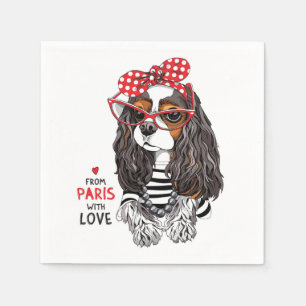 Guardanapo De Papel Spaniel de rei Charles descuidado de Paris com
