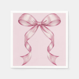 Guardanapo De Papel Sparkle Pink Coquette Bow 1st