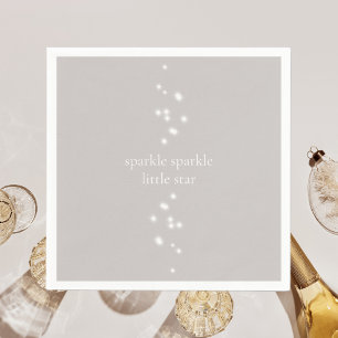 Guardanapo De Papel Sparkle Sparkle Little Star Silver Cinza