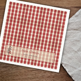 Guardanapo De Papel Special Delivery Italian Red Plaid Baby Shower 