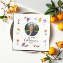 Special Photo Elegant Floral Retirement Party