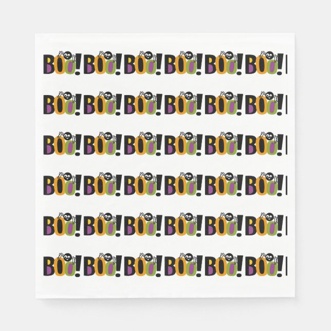 Guardanapo De Papel Spider BOO Halloween (Frente)