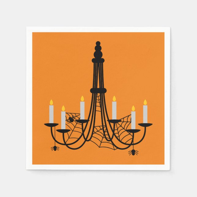 Guardanapo De Papel Spider chandelier Halloween gótico (Frente)